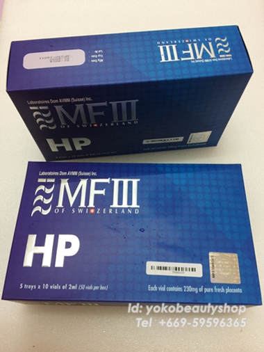 รูปภาพที่1 ของสินค้า : MF3hp ฟื้นฟูซิ่มแซมผิวMF3 HP Human Placenta 230 mg. (50 amp)